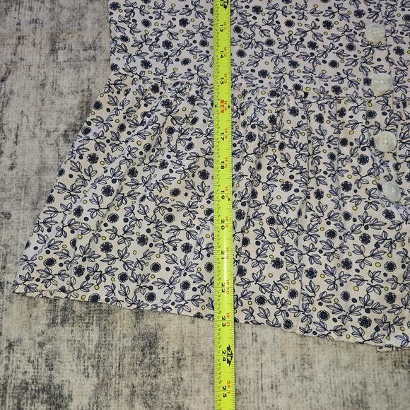 LOFT Blouse Womens Small Floral Button Long Sleeve Rayon Top Cottage Coquette - Picture 7 of 9